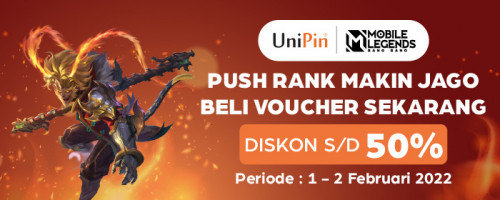 Push Rank Makin Asik Berkat Voucher UniPin - Promo Diskon 50% di Hoki Campaign Shopee